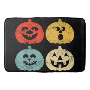 Tapis De Bain Vintage Halloween Citrouille Funny Retro Cadeau