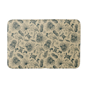 Tapis De Bain Vintage Motif tropical