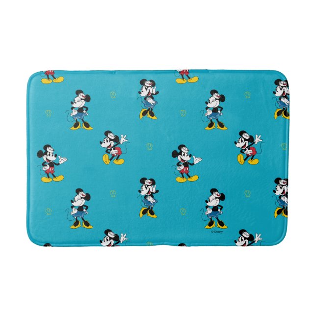 Tapis De Bain Vintage Nautical Mickey & Minnie Mouse Pattern (Devant)