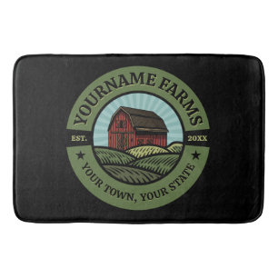 Tapis De Bain Vintage NOM AJOUT DE L'Étanche Campagne Agricole