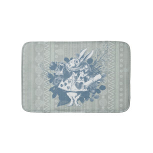 Tapis De Bain Vintage Wonderland White Rabbit Herald