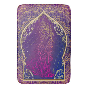 Tapis De Bain Violet & Or Marocain du ventre Arabe Danser Glam