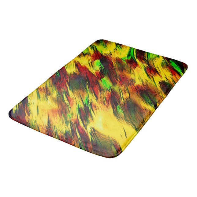 Tapis De Bain Vitré du rouge au jaune, un peu vert (Angle)