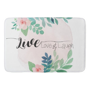 Tapis De Bain Vivre, Amour, Rire Boho Floral Mat de bain