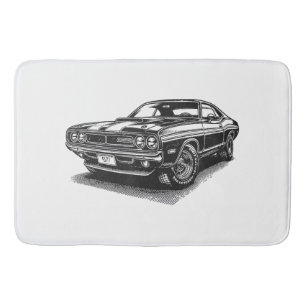 Tapis De Bain Voiture Musclée Américaine Classique Rétro Vintage