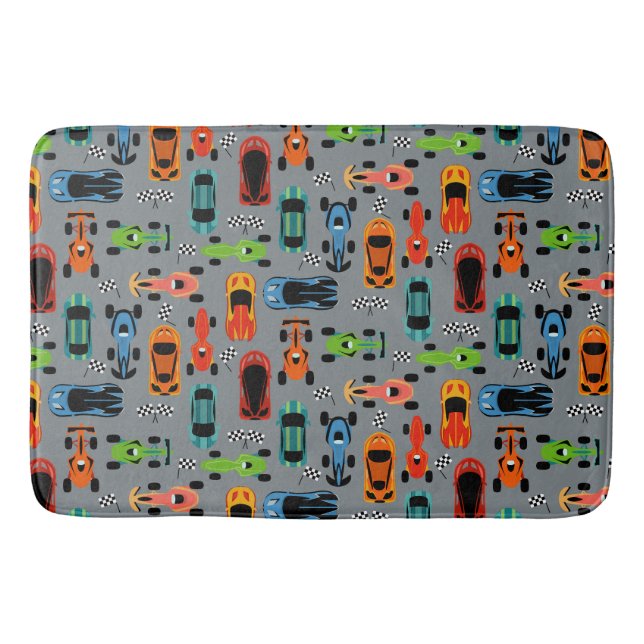 Tapis De Bain Voitures De Course Sportives Colorées Enfants (Devant)