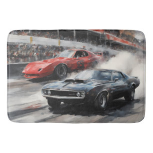 Tapis De Bain Voitures Red & Black Muscle