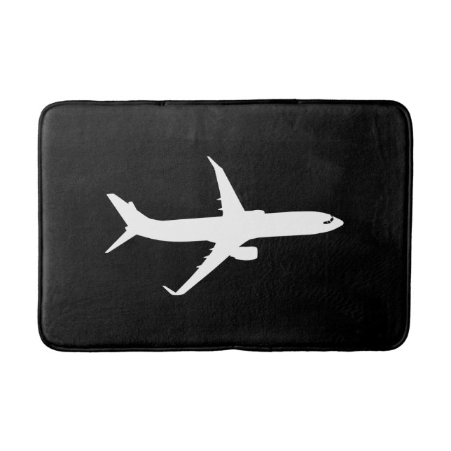 Tapis De Bain Vol en silhouette blanche JetLiner (Devant)