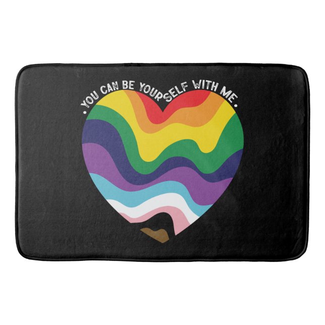 Tapis De Bain Vous Pouvez Être Vous-Même Avec Moi, LGBT Transgen (Devant)