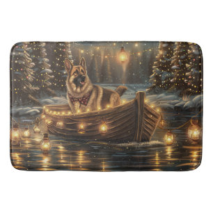 Tapis De Bain Voyage de Noël du berger allemand
