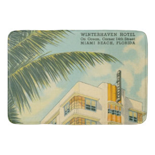 Tapis De Bain Voyage vintage d'art déco de Miami