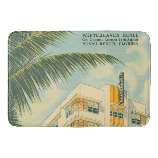 Tapis De Bain Voyage vintage d'art déco de Miami (Devant)