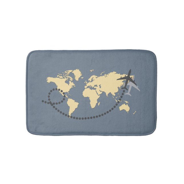 Tapis De Bain Voyageons l'illustration du monde (Devant)