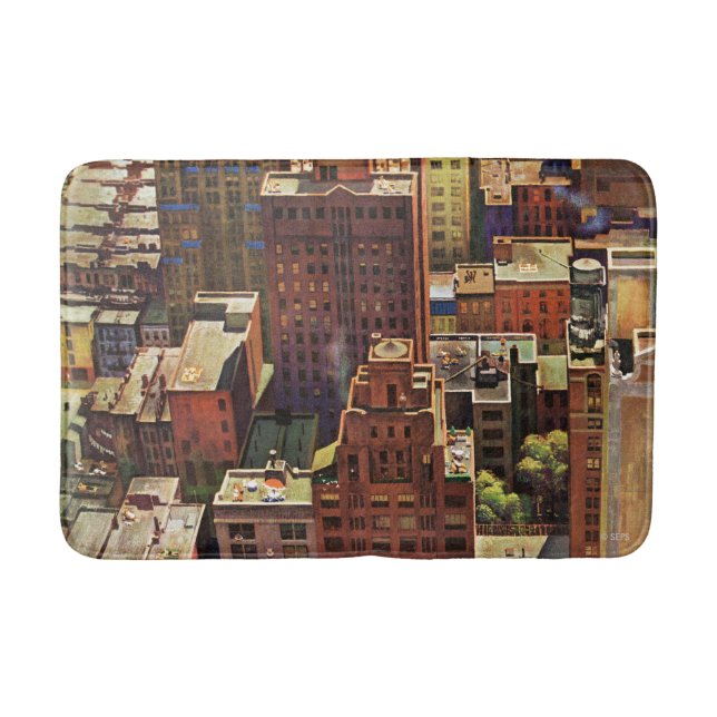 Tapis De Bain Vue de New York par John Falter (Devant)