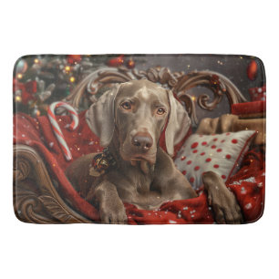 Tapis De Bain Weimaraner Chien Festif de Noël
