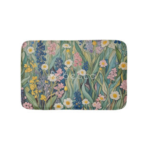 Tapis De Bain Whispers de prairie : Pastel Fleurs sauvages