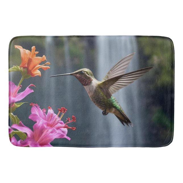 Tapis De Bain "Whispers of Nature : Hummingbird, Cascade (Devant)