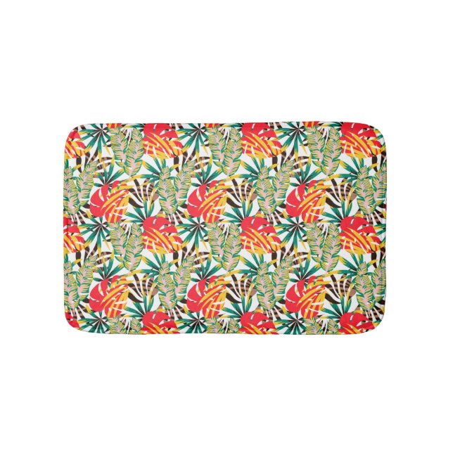 Tapis De Bain Wild Tropical Palm Leaves (Devant)