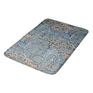 Tapis De Bain William Morris Beau motif floral bleu rose