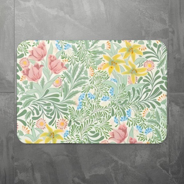 Tapis De Bain William Morris Fleurs de printemps, Jardin anglais (Créateur téléchargé)