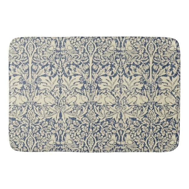 Tapis De Bain William Morris, gris bleu, motif, Art nouveau, vin (Devant)