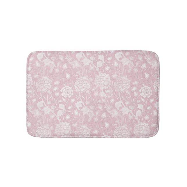 Tapis De Bain William Morris Motif Floral dans Mat Bain Rose (Devant)