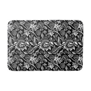 Tapis De Bain William Morris Sunflower, noir et blanc