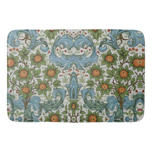 Tapis De Bain William Morris Vintage Floral Jaune Vert Bleu