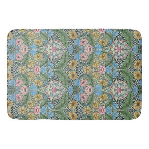 Tapis De Bain William Morris Vintage Myrtle Fleurs Bleu Jaune