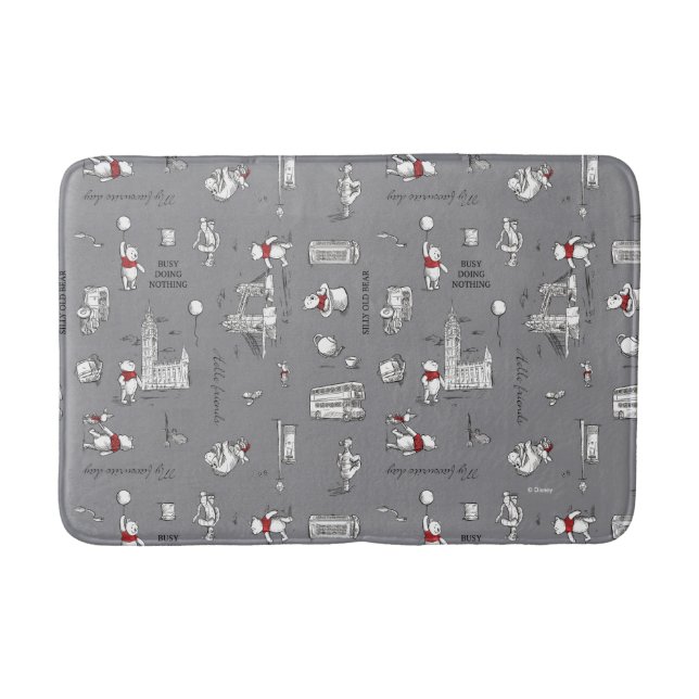 Tapis De Bain Winnie l'Ourson| Hello Friends Grey Motif (Devant)