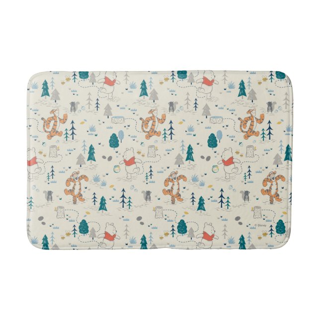 Tapis De Bain Winnie l'Ourson| Motif des animaux de forêt (Devant)