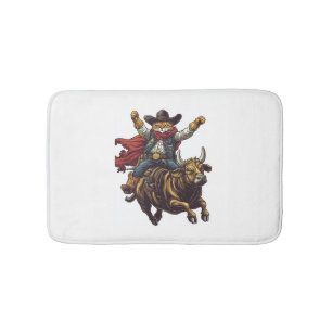 Tapis De Bain Yeehaw Kitty - Wild West Cat Cowboy Rodeo