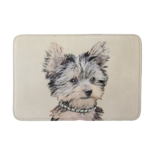 Tapis De Bain Yorkshire Terrier Puppy Peinture Chien original
