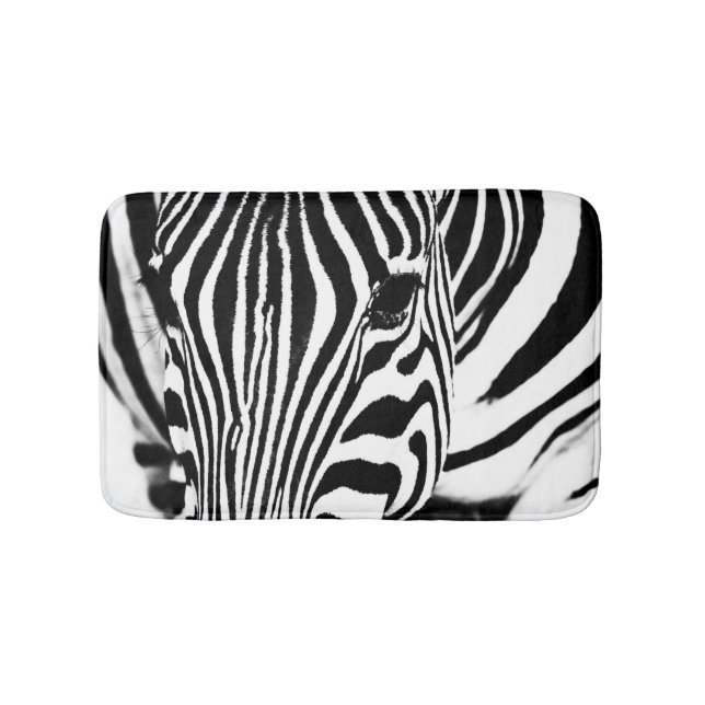 Tapis De Bain Zebra portrait noir et blanc (Devant)