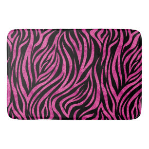 Tapis De Bain Zebra Print Black Hot Pink