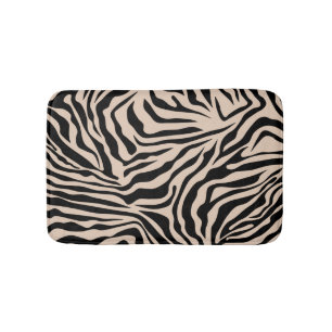 Tapis De Bain Zebra Stripes crème Beige Black Wild Poster de ani