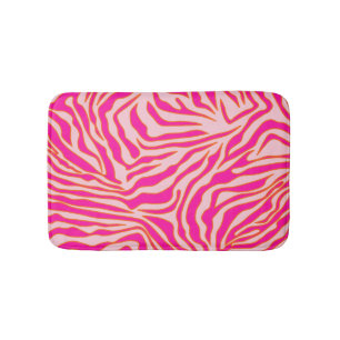 Tapis De Bain Zebra Stripes rose Orange Poster de animal sauvage