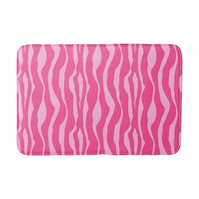 Tapis De Bain Zèbre rayures - Fuchsia et rose clair (Devant)