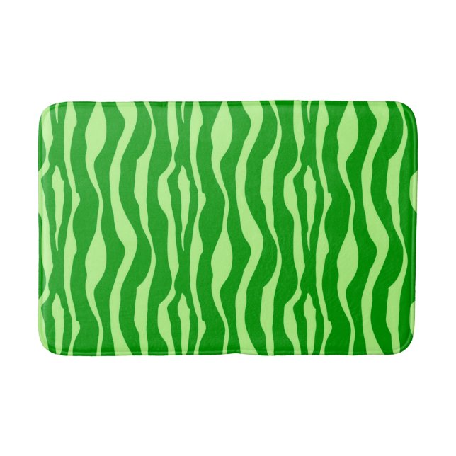 Tapis De Bain Zèbre rayures - Tons de Lime Vert (Devant)