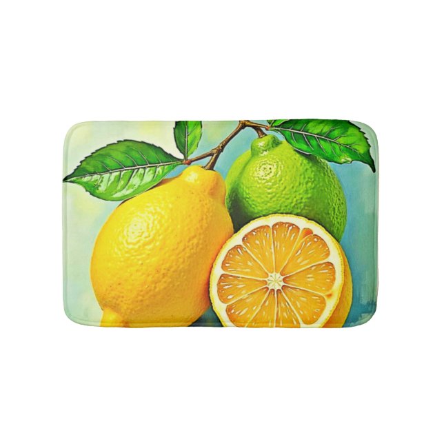 Tapis De Bain Zesty Citrus Burst Sunshine Design (Devant)