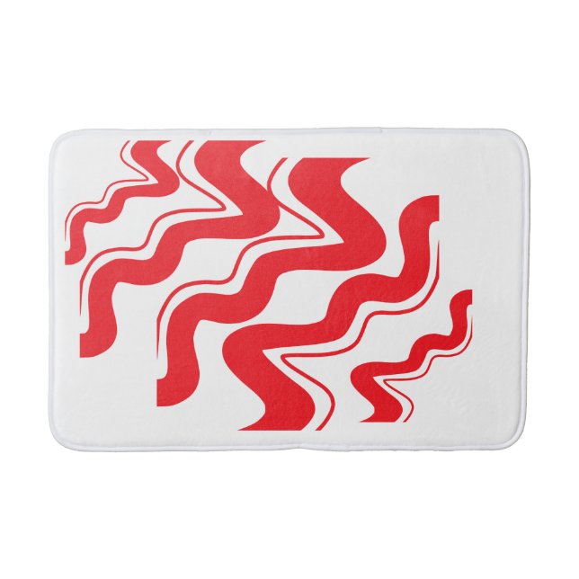 Tapis De Bain "Zigzag moderne Motif Bathmat - Gras géométrique (Devant)