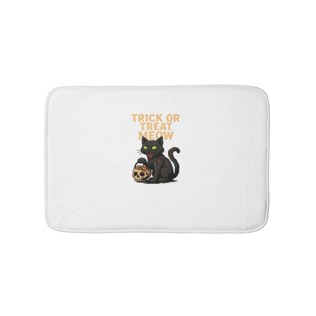 Tapis De Bain Zombie Chat - Tricoter ou traiter Meow Halloween D (Devant)
