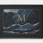 Monogramme Votre nom Marine Blue Gold Marbre Bar M