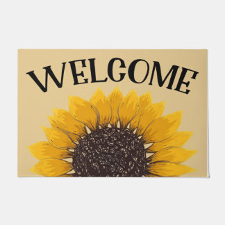 Tapis de bienvenue avec tournesol, meilleure fleur