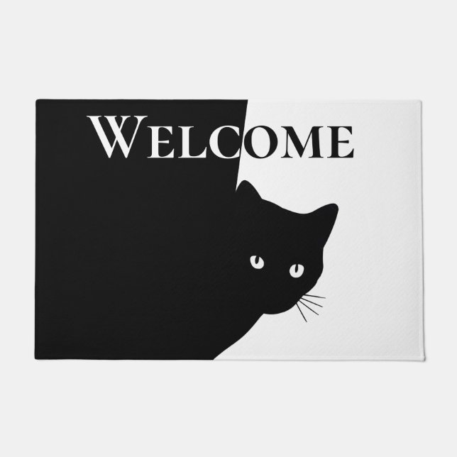 Tapis de bienvenue Chat Noir Rusé (Devant)