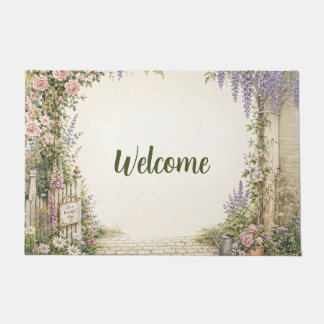 Tapis de Bienvenue Floral de Jardin de Campagne