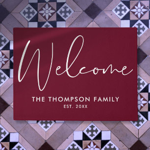 Tapis de bienvenue personnalisé au nom de famille 