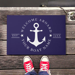 Tapis de bienvenue personnalisé avec nom de bateau