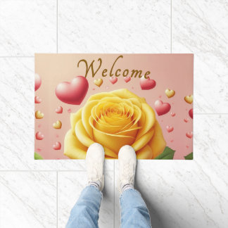 Tapis de bienvenue Rose Jaune