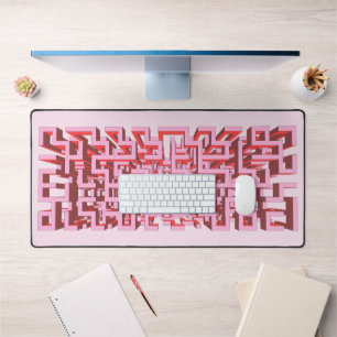 Tapis de bureau 3D rose